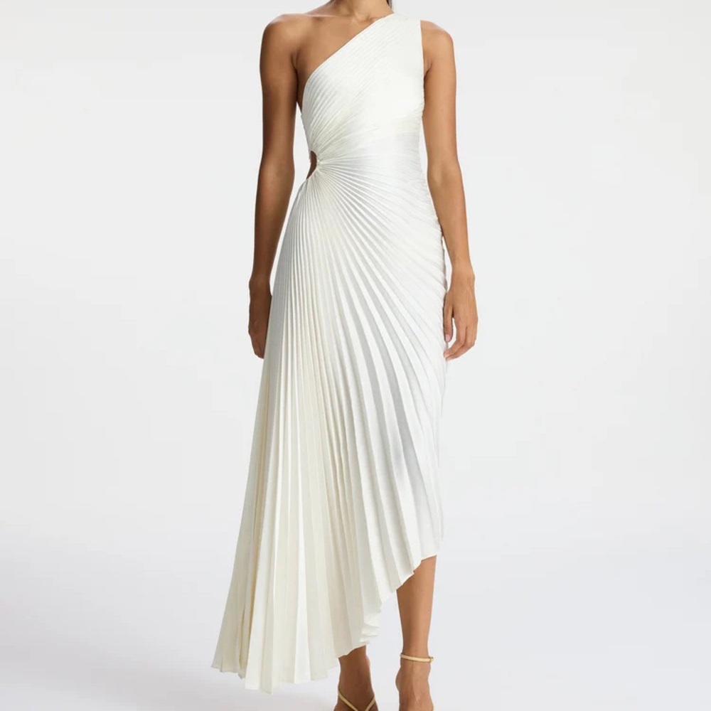 Delfi collective solie pleated one‎ shoulder dress